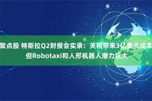 聚点股 特斯拉Q2财报会实录：关税带来3亿美元成本 但Robotaxi和人形机器人潜力巨大